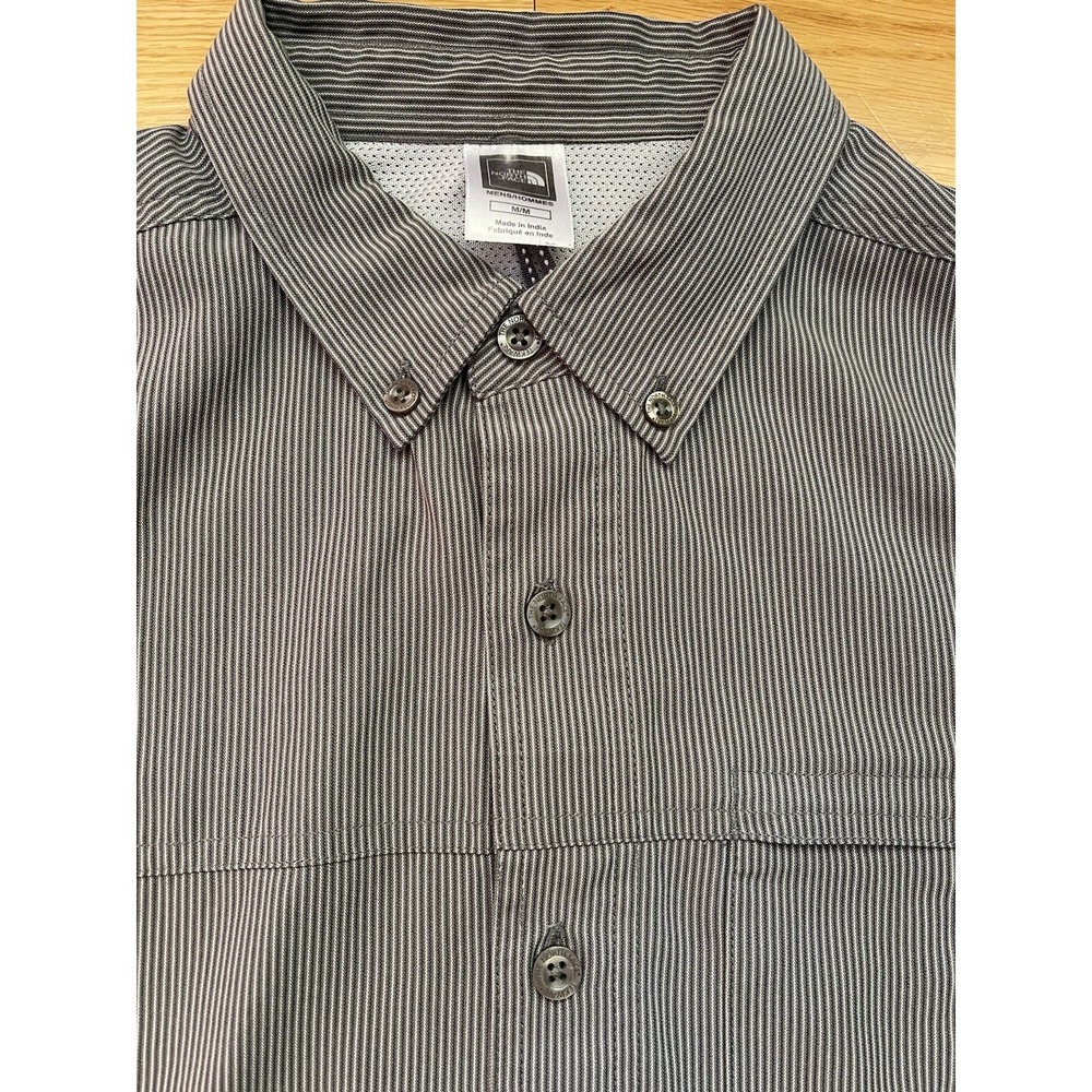 The North Face Men's M Grey Striped Button Down Shirt EUC
